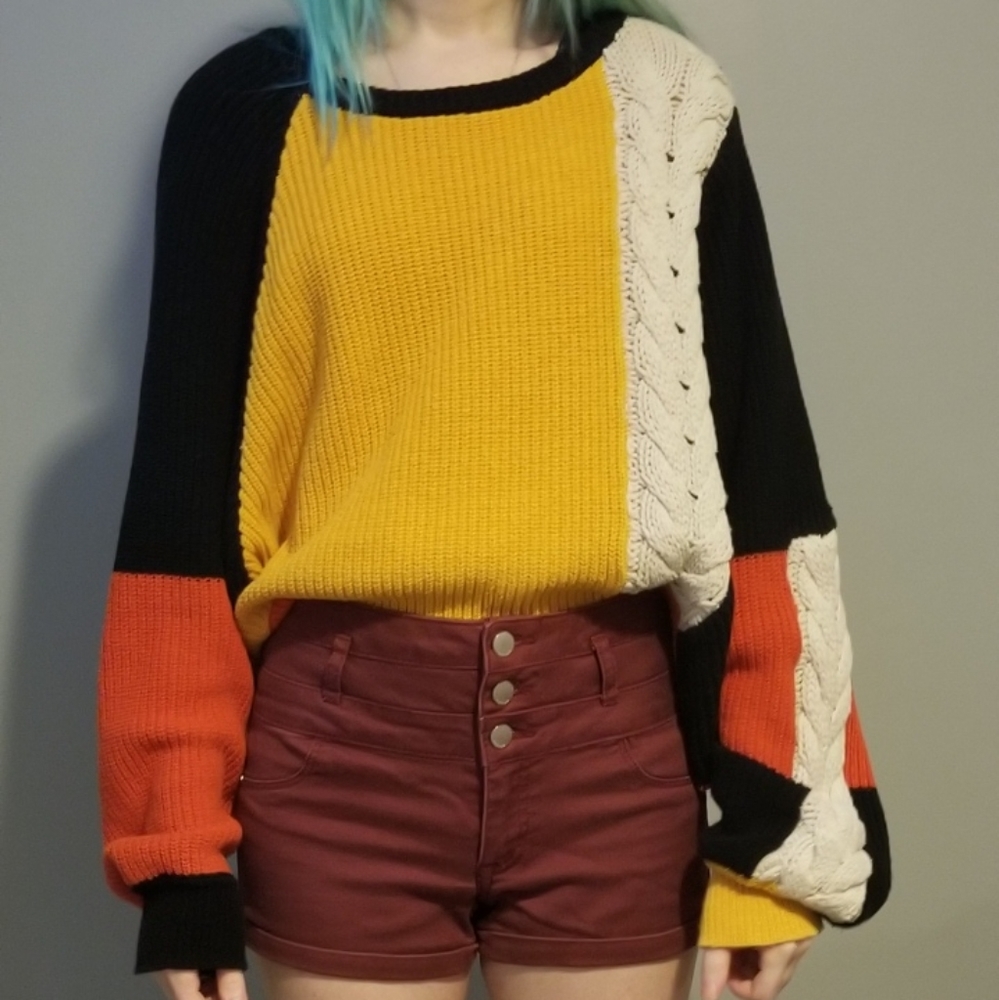 Oversized block sweater